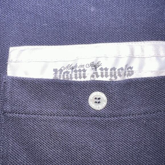Palm Angels Polo Shirt Size SEE MEASUREMENTS Navy Blue Sartorial Tape Long Sleev - Picture 4 of 14